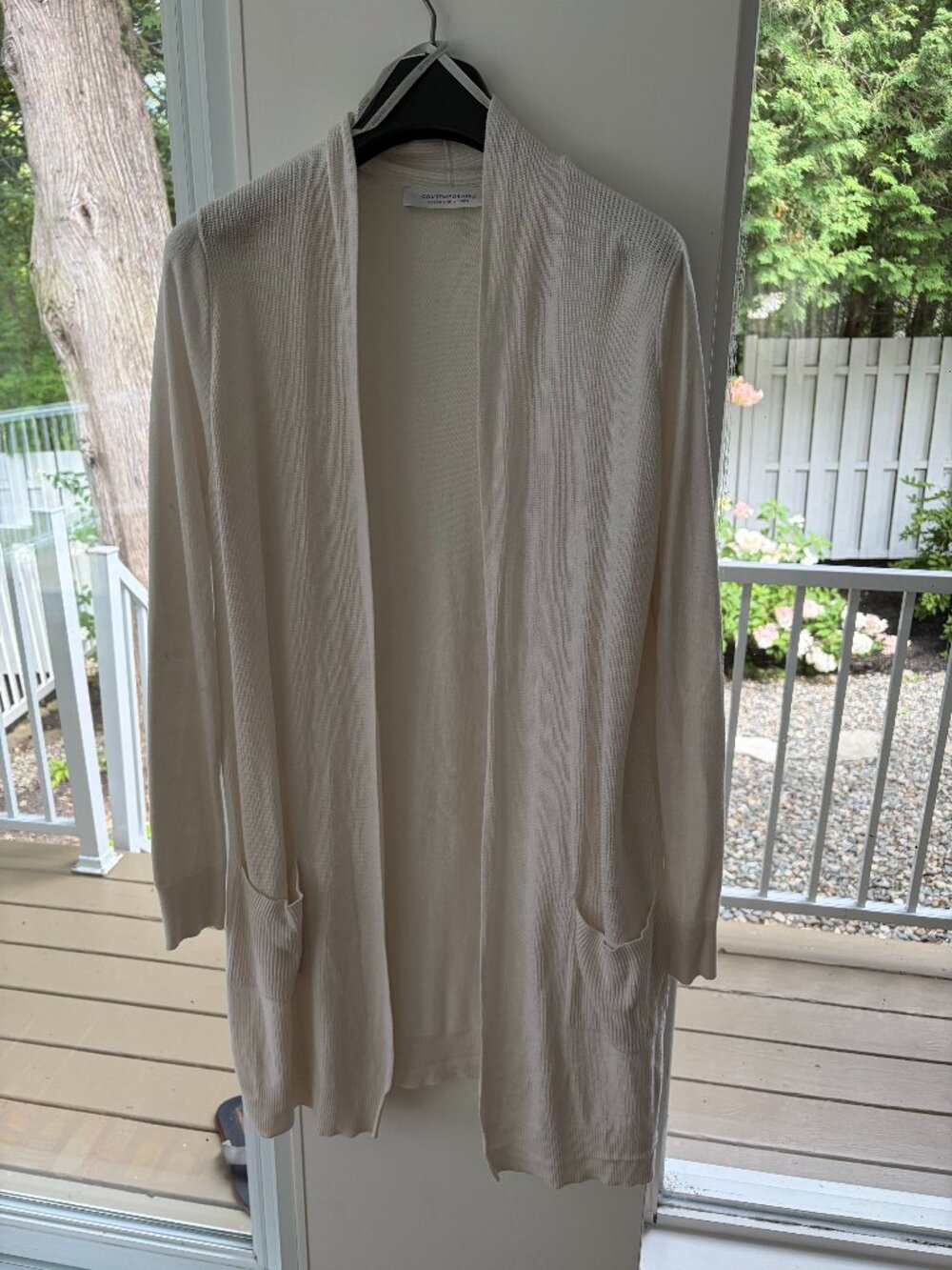 Simons Contemporaine Long Knit Cardigan Cream - Size M - NEW